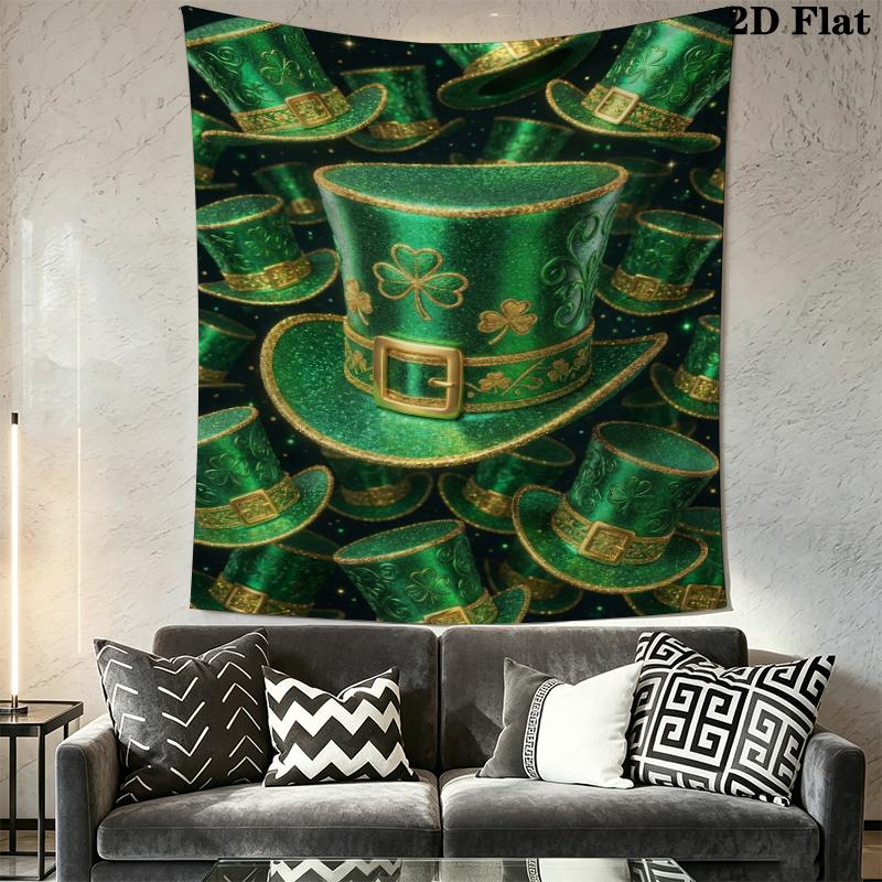 St.Patrick's Day Wall Tapestry Aesthetic Wall Hanging Printed Fabric Blanket Decorative Tapestries for Bedroom Living Room Home Decor