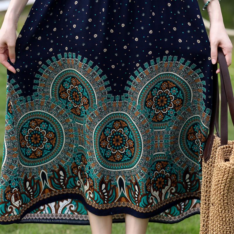 Большие размеры женские элегантные платья летняя винтажная одежда повседневные короткие рукава летние длинные платья