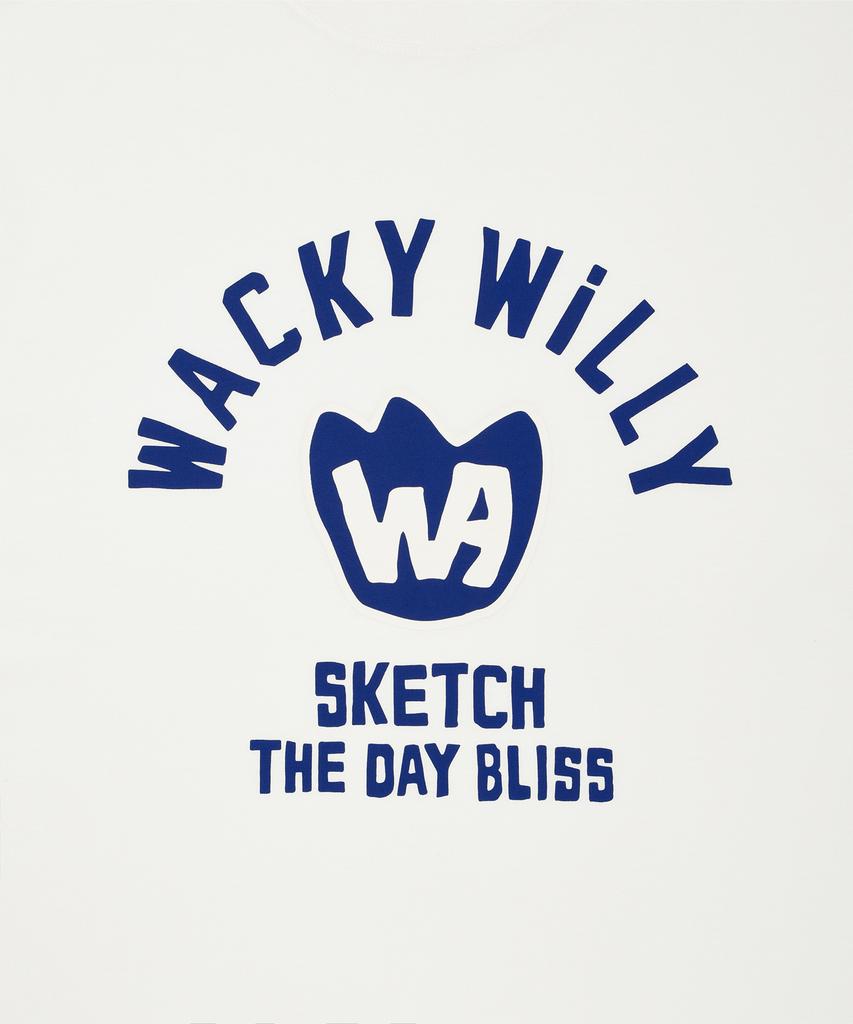 WACKY WILLY Белая футболка с коротким рукавом и графическим принтом