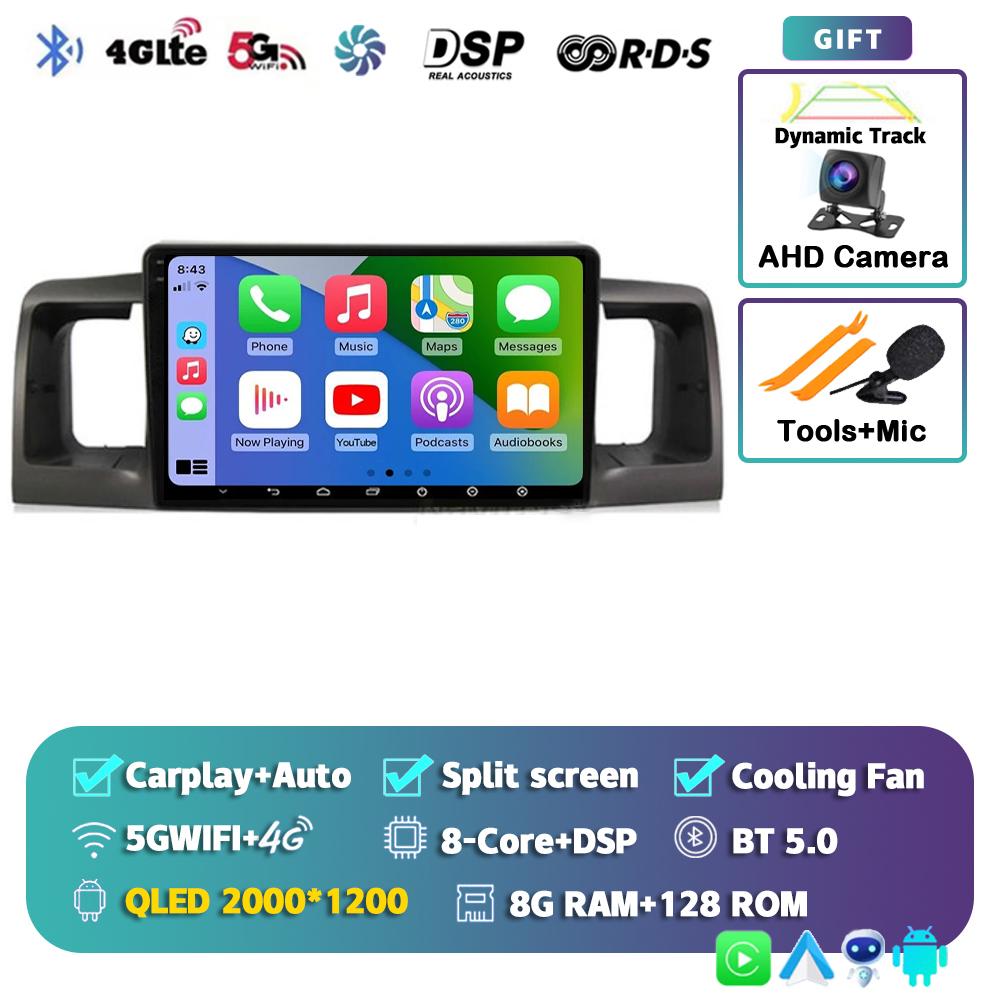 Android 14 Carplay Автомагнитола для Toyota Corolla E120 E 120 BYD F3 2007 2008 2009-2011 Мультимедийный Видеоплеер GPS Стерео