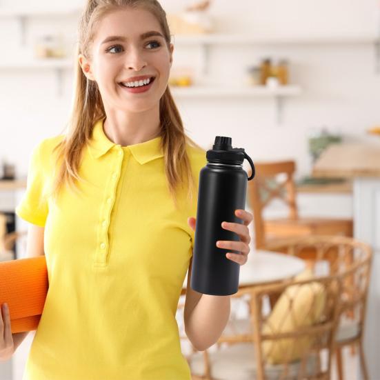 Stainless Steel Vacuum Cup 40oz Insulated Water Bottle Leak Proof Wide Mouth Thermal Flask Keep Cold Hot Beverage Tea Coffee Cup for Outdoor