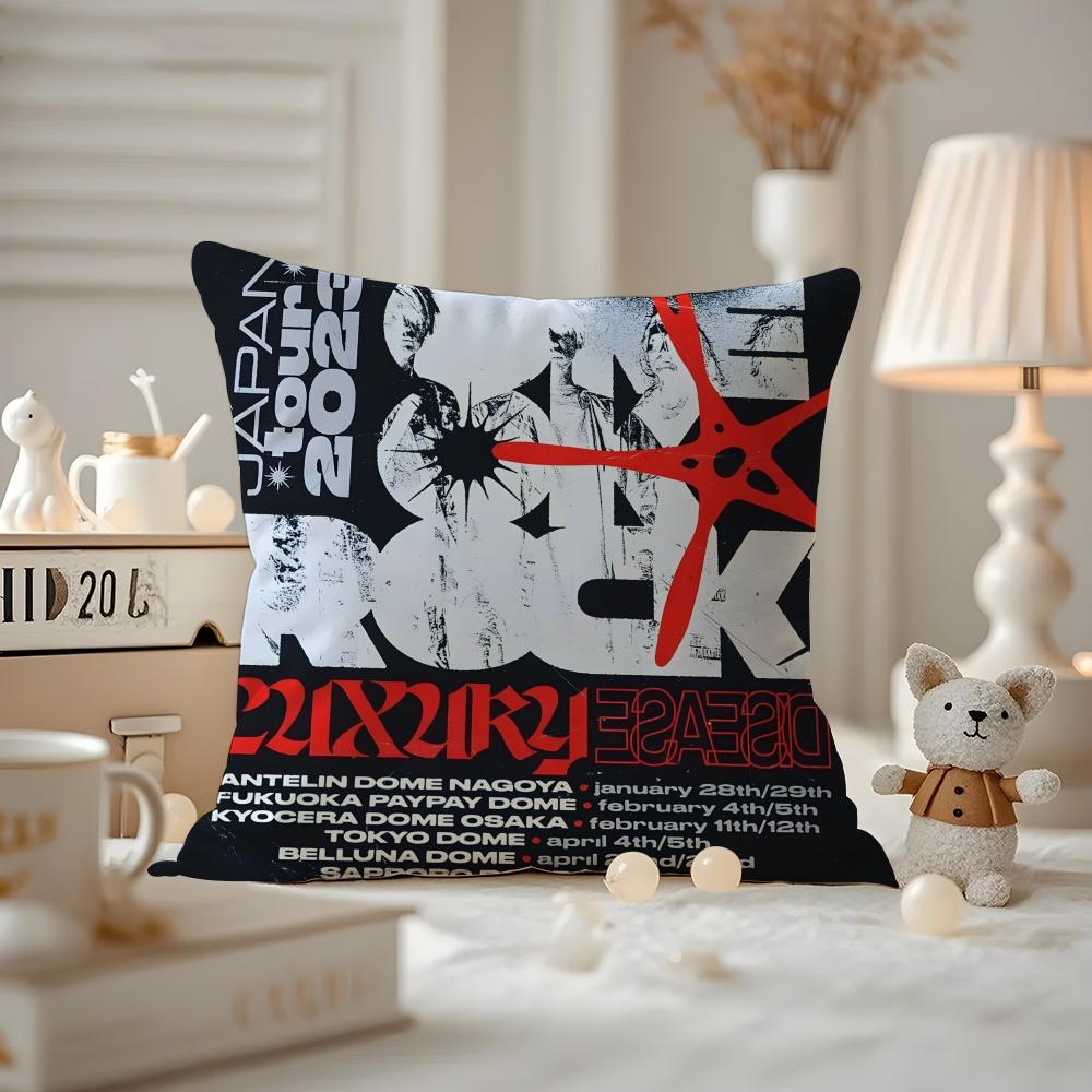 ONE OKBand OONE OK RROCK Cushion Cover Antidustmite Pillowcase Invisible zipper silky short plush Sofa cushion cover