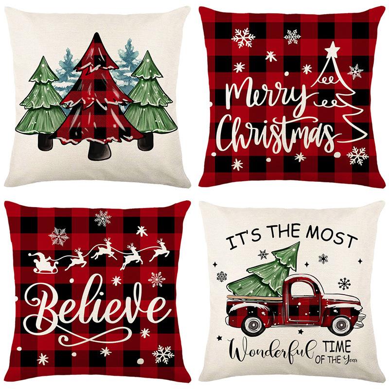New Christmas Snowman Pillow Case Home Sofa Cushion Case Festive Party Pillow Case
