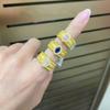 Vintage Crystal Split Ring Unique Adjustable Finger Rings Retro Pearl Opening Rings  Female