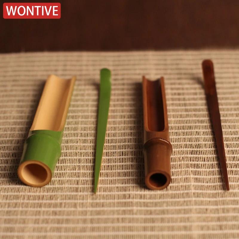 1 Suit Natural Bamboo Tea Scoops Matcha Coffee Sugar Salt Spoon Scoop Chinese Tea Sets Kitchen Tool Tea Ceremony Accessories
