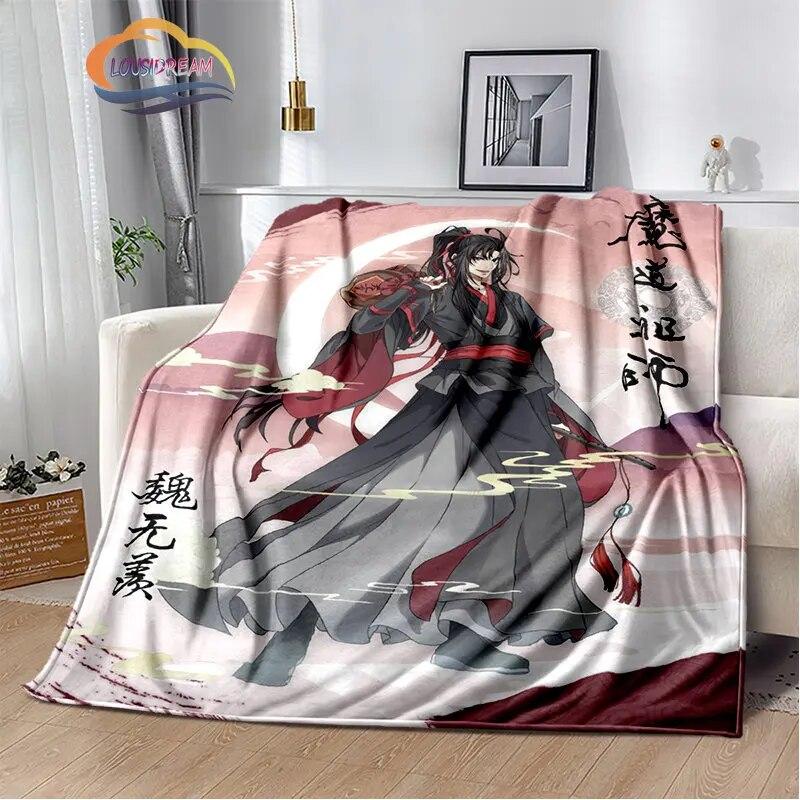 Anime Grandmaster of Demonic Cultivation Flannel Soft Throw Blanket Mo Dao Zu Shi Lightweight Warm Sofa Bed Travel Quilt