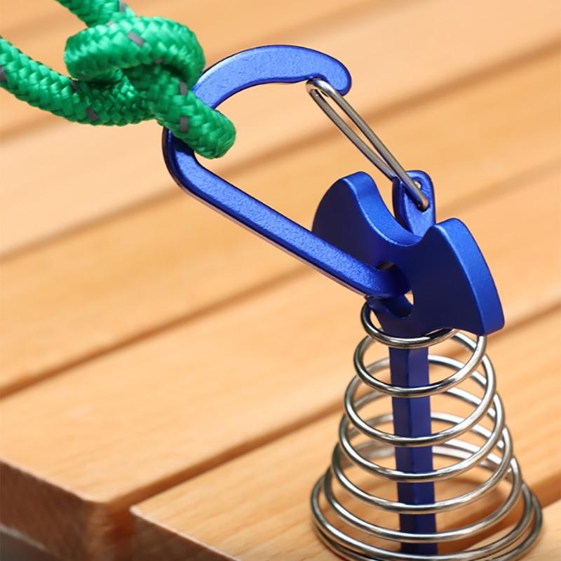 10 шт. Колышки для палатки, колышки-якоря для палубы, ветрозащитные колышки в форме рыбьей кости, с пружинными карабинами, якоря для ветрозащитного шнура, для кемпинговой палатки, простые в использовании