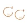 LeCalla 925 Sterling Silver Jewelry Rose Gold Simulated Pearl C Hoop Earrings for Women