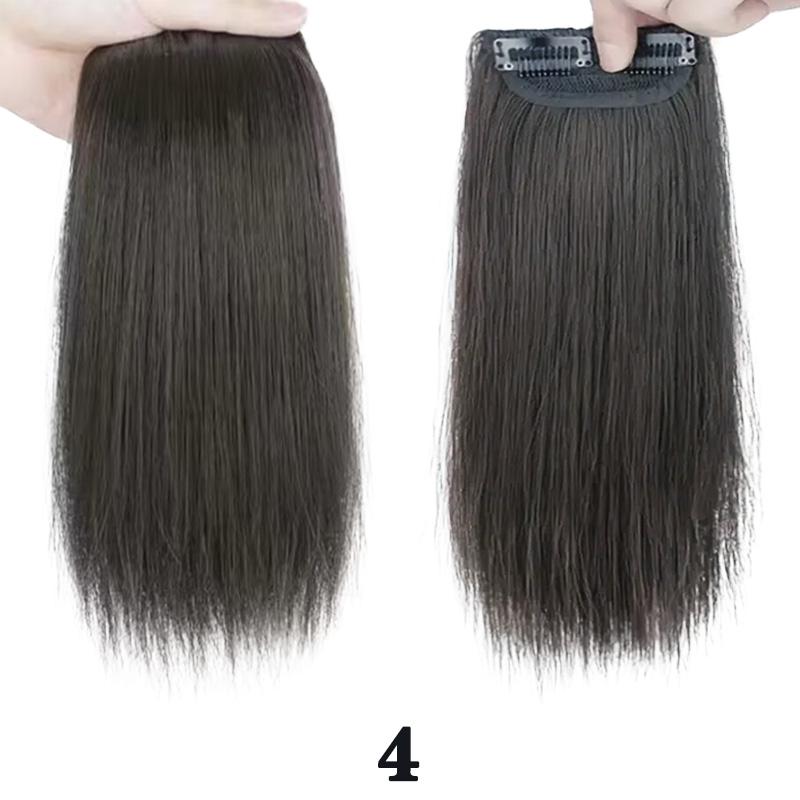 MISS WIG Синтетические короткие прямые волосы гладкие и пушистые 2 клипсы для накладных волос невидимые накладки для накладных волос для женщин повседневные аксессуары