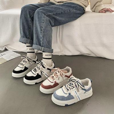 Маленькие весенние и осенние туфли для досок. Женские туфли для отдыха на толстой подошве. Маленькие белые туфли для студентов. Корейская обувь. Туфли на плоской доске. Модная повседневная женская обувь.