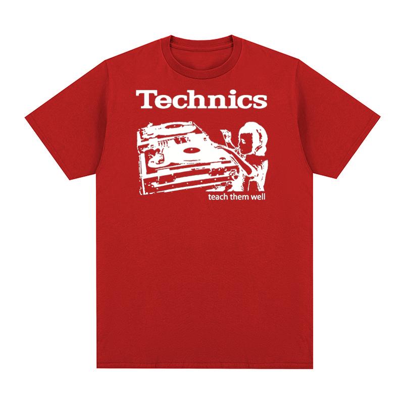 Футболка Technics Учите их хорошо DJ Проигрыватель Музыкальный Дом Техно Электронная Хлопок Унисекс Футболка Новая Футболка Женские Топы