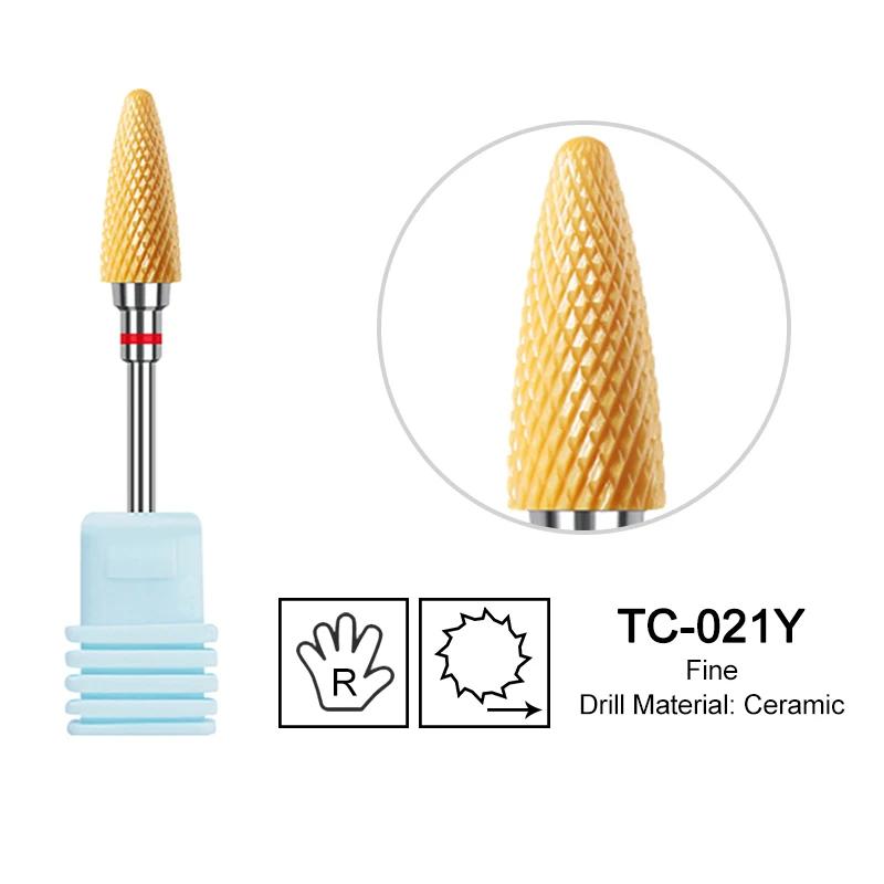 Ceramic Milling Cutter Flame Carbide Nail Drill Bits Pink Gel Remover Electric Machine Drills Polishing Peeling Nails Art Tools