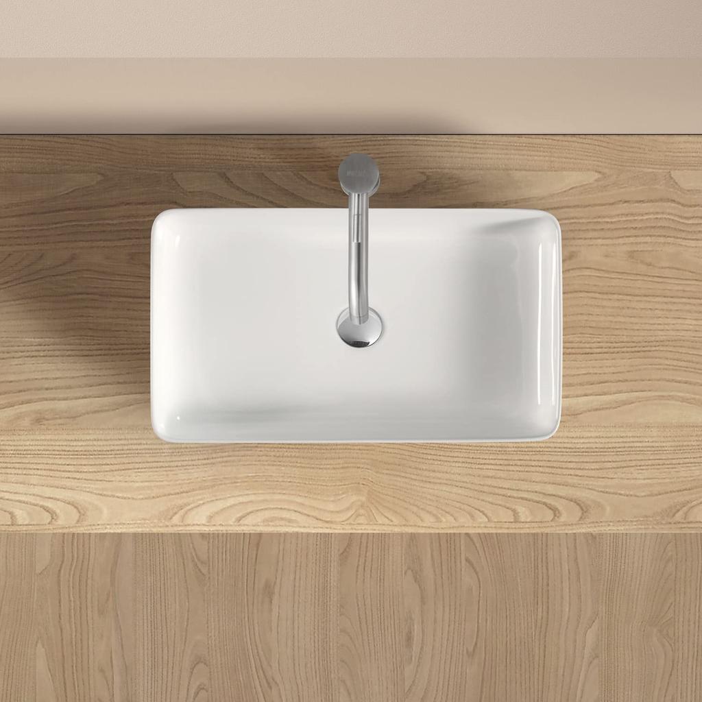 Смешанная большая чаша для мытья, стильная отдельно стоящая керамическая ручная мойка, ручная мойка [включает кран] Набор, умывальник, Тип, чаша, раковина,