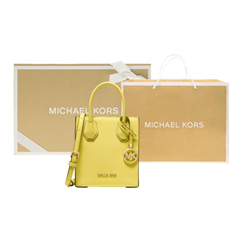 Новая кожаная сумка MICHAEL KORS Mercer, сумка-саквояж, сумка на плечо, сумка кроссбоди мини женская желтая кремовая 35S1GM9T0L-SUNSHINE