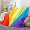Rainbow Colour Illusion Cartoon Soft Flannel Blankets,Throw Blanket Comfortable Blanket for Picnic Beds Sofa Home Bedroom Gifts