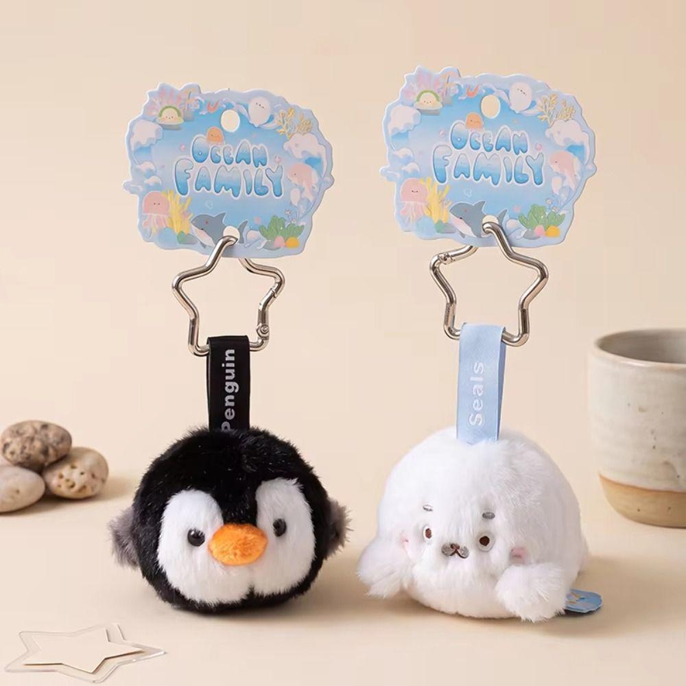Soft Plushie Shark Seal Keychain Stuffed Animal Turtle Keychain Ocean Animal Plush  Backpack
