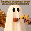 2 Pack with Pumpkin Light-Up Sherpa Ghosts Cute Ghost Tabletop Decor Halloween Decorations  Party