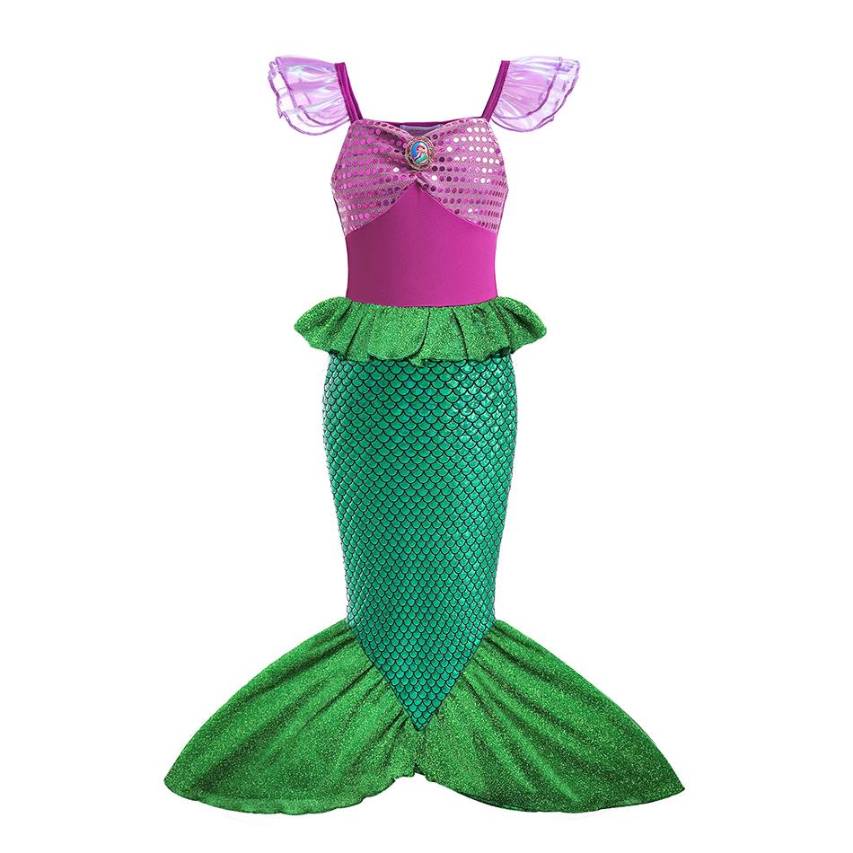 Kids Princess Costume Girls Elsa Anna Dress Carnival Cosplay Snow White Aurora Moana Rapunzel Mermaid Belle Party Outfits