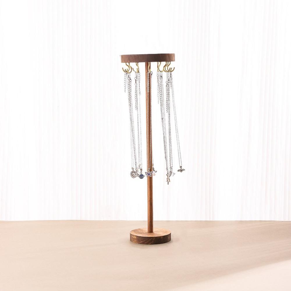 Подставка для ювелирных изделий из цельного дерева, подвесная стойка для хранения ювелирных изделий, подвеска на цепочке