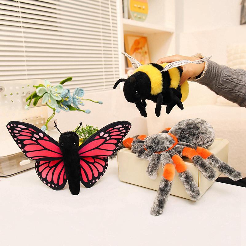 Плюшевые животные-насекомые Бабочка Паук Пчела Плюшевая игрушка Мягкое плюшевое животное Для детей Подарок детям