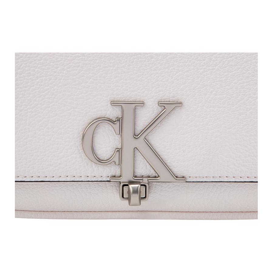 New CALVIN KLEIN Synthetic Material Shoulder Bag Women's Moon White DH3240-391