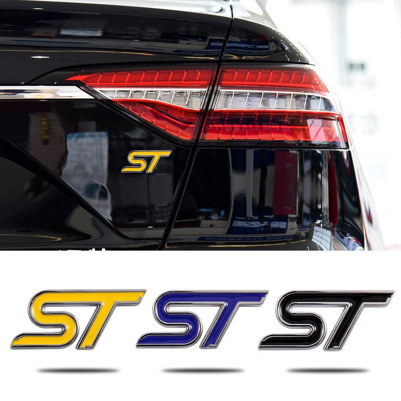 3D Metal ST Badge Decal Car Body Emblem Rear Trunk Sticker for Ford Everest Fiesta Focus Mondeo Ranger Mustang Transit Explorer