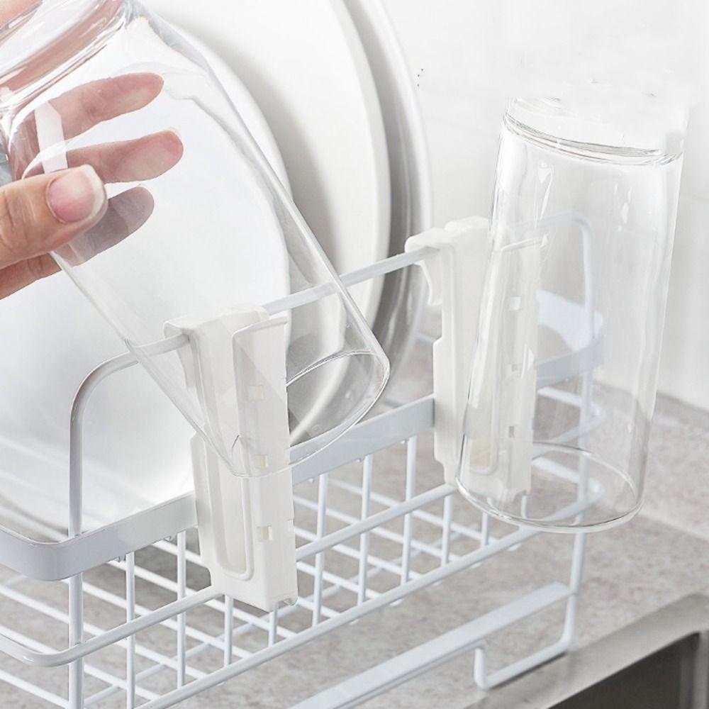 2Pcs Nail-free Upside-down Draining Cup Wall-mounted Cup Storage Hook New Storage Rack