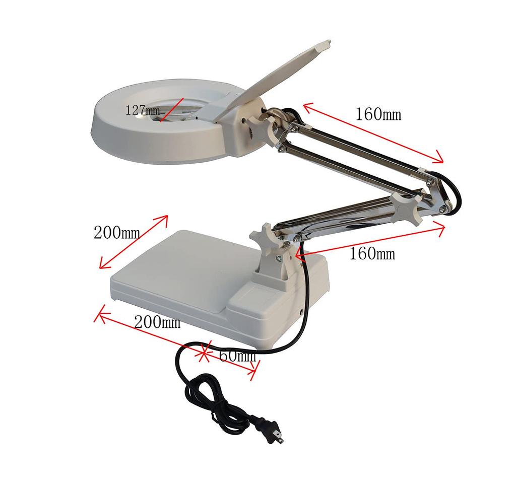 INTBUYING Magnifying Adjustable Eligible for Issuing Invoices Glass, Tabletop, Stand, Light, Angle, (20x)