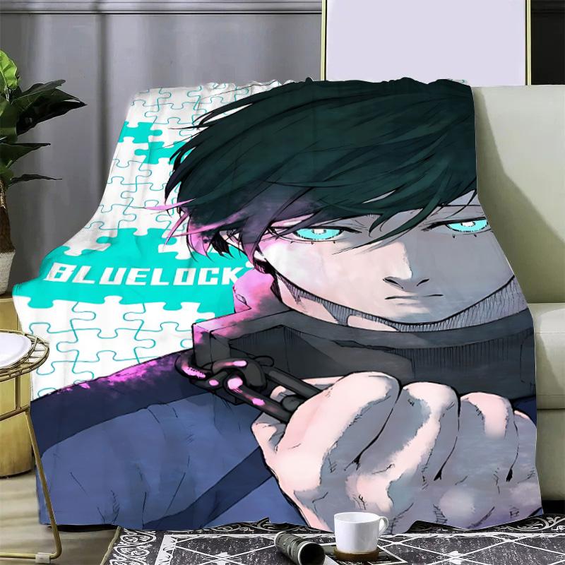 Плед Blue Lock с принтом в стиле японского аниме, плед для пикника, теплый, мягкий и удобный, для дома и путешествий, подарок на день рождения.