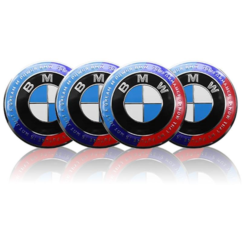AAAXC1 4pcs Car Wheel Center Hub Cap Badge Logo Sticker For BMW M Performance E84 E87 X5 E70 F25 E90 E91 F01 F02 E60 E61 F10 F15 F30 M3