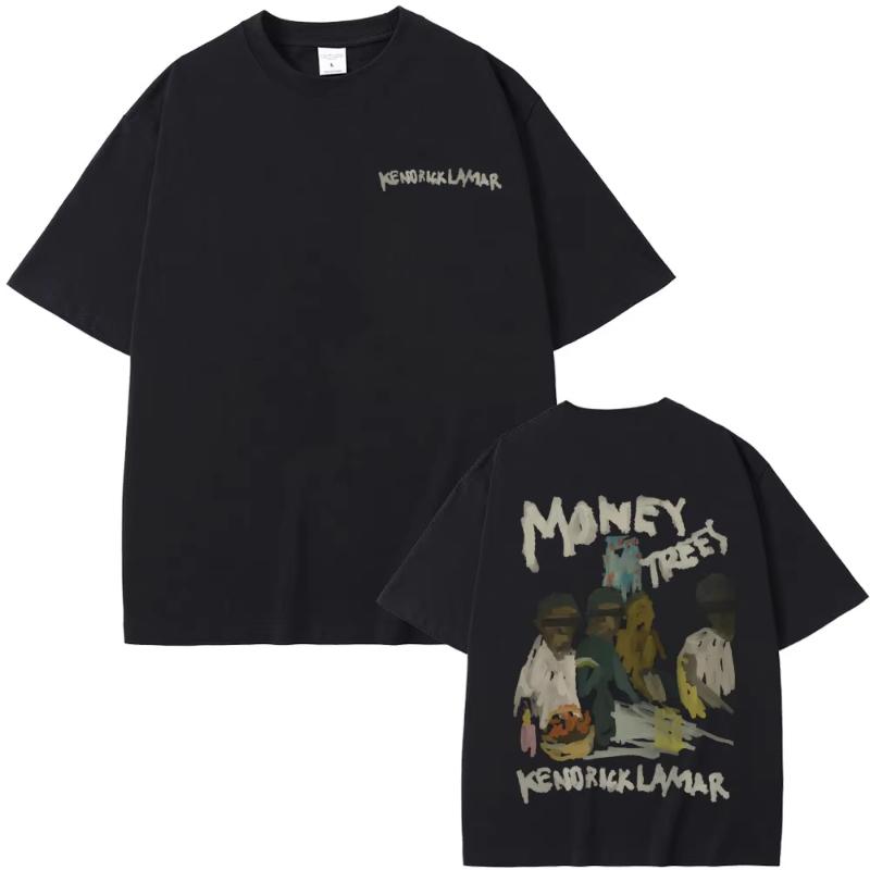Новая Горячая Распродажа Рэпер Кендрик Ламар Good Kid Money Trees Футболки Унисекс Хип-Хоп Винтажная Оверсайз Футболка Унисекс Футболки из Чистого Хлопка
