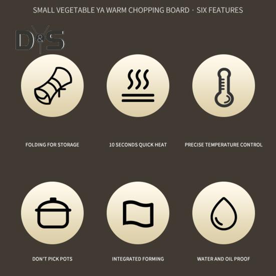 Подогреватель пищи, силиконовый электрический поднос для подогрева с 3 уровнями температуры, быстрый нагрев, не допускающие ожогов края, складная подставка для шведского стола