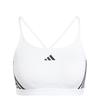 Adidas Aeroreact Training Light Support Size CD Three-Stripes Bra, Women's, IKV31, White/Black (IU1716), J/L,
