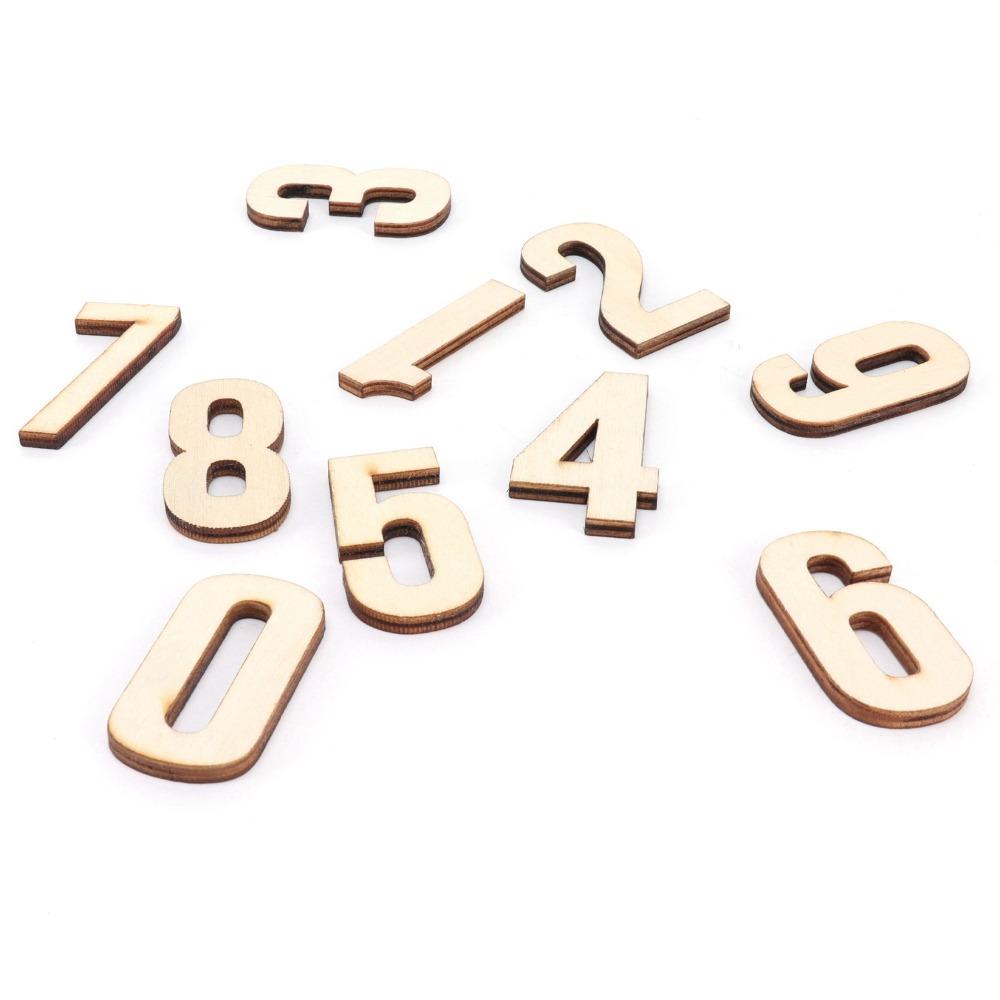 124Pcs Wood Wood Letter Chips 4cm Home Decoration Chips Wooden Craft Pieces Spelling Learning