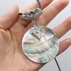 Round Shell Necklace Natural Shells Mother of Pearl Pendant with Leather Rope Chains Necklaces for Women Men Quality Jewelry Choker Gifts
