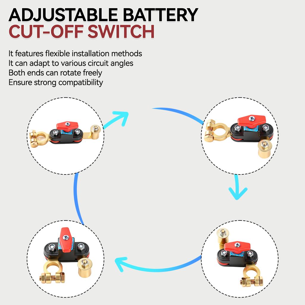 Two-Way Connector Anti-Disconnect Leakage Circuit Breaker Rotatable Disconnect Switch Universal Copper Battery Disconnect Switch