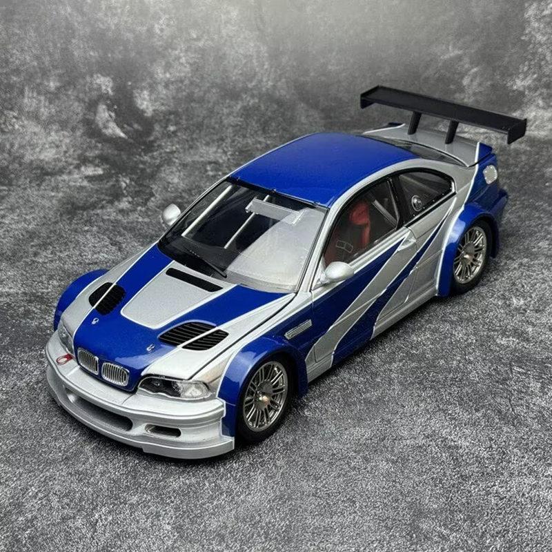 1:24 M3 E46 GTR Купе Спортивный Автомобиль из Сплава Модель Металлическая Литая Трассовые Гонки Транспортные Средства Модель Автомобиля Звук Свет Симуляция Детские Игрушки Подарок
