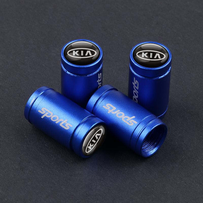 WXAH7 4Pcs Car Tire Valve Caps For Kia Pegas Sorento Soul Cerato Sportage Optima Borrego K5 K3 RIO Ceed Auto Air Stem Cap Accessories