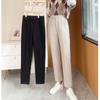 Осенне-зимние модные утепленные повседневные брюки в стиле Харадзюку, свободные брюки с высокой талией, корейские тонкие женские шерстяные брюки-карандаш