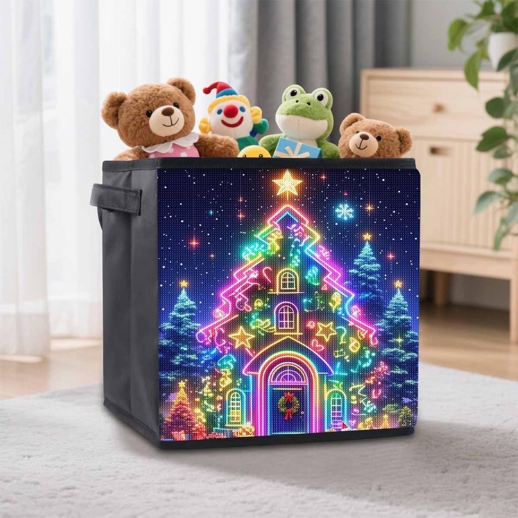 Светящийся Маленький Домик 5D Алмазная Живопись Корзина для Хранения Полная Круглая Выкладка Мозаика Алмазная Вышивка Наборы для Вышивания Крестом Домашний Декор Домашний Декор