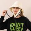 Winter thermal hat girl temperament outdoor solid color basin hat warm plain face covering bucket hat bucket hat ear protection