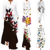 2024 Spring & Autumn European & American Women's Printed V-Neck Long Sleeve Dress