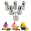 5/6/9PCS/Set Russian Flower Icing Piping Nozzles Stainless Steel Torch Mouth Cream Squeezing Pastry Tips Cake Decorating Tools