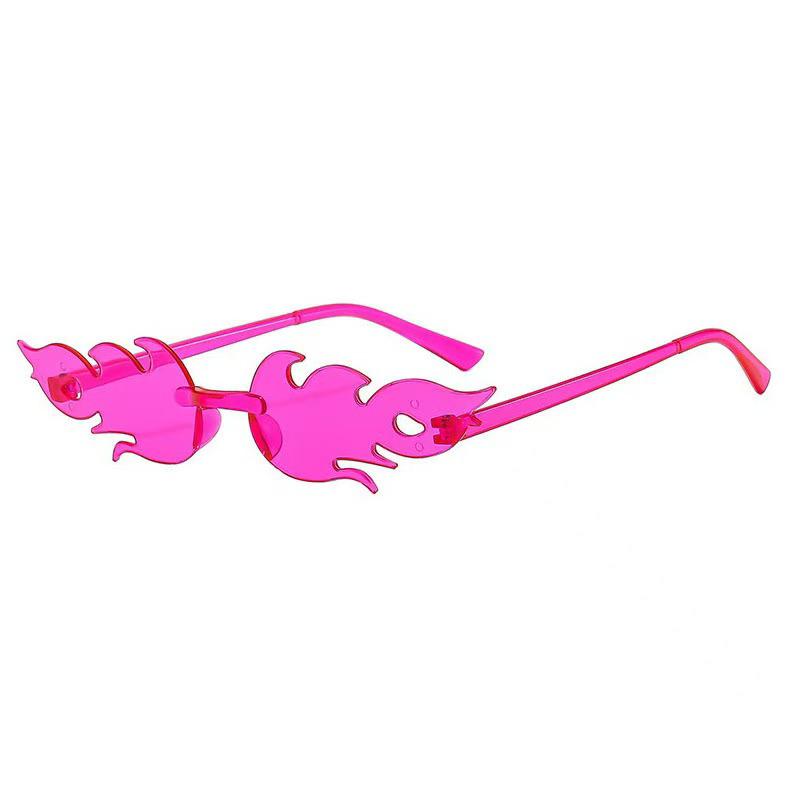 Цветные Безободковые Очки-Пламя - Цельные Леденцовые Вечерние Очки