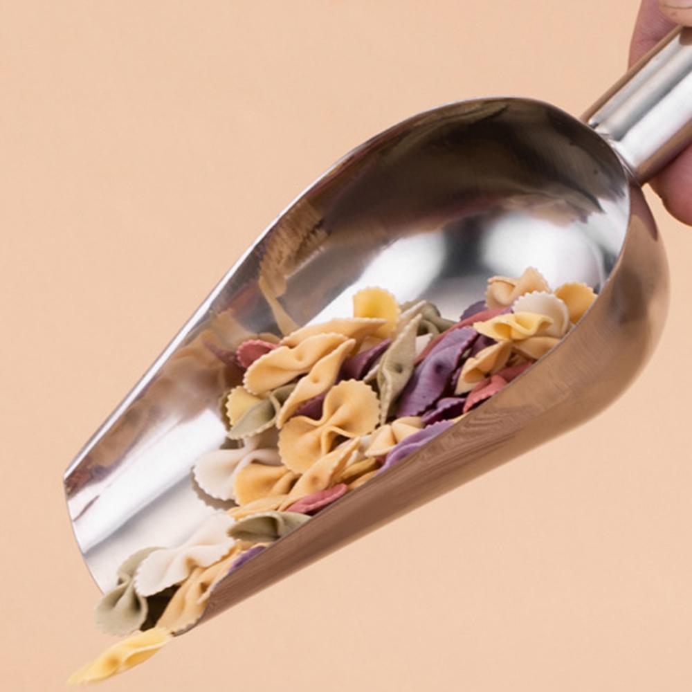 Льдогенератор, Кухонный совок для льда из нержавеющей стали серебристый с плоским дном, Универсальный совок для зерна и прочего