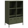 VidaXL Highboard Olive Green 68x39x103.5 Cm Steel, Bookcase, Modern Bookcase, Bookshelf, Shelf and 851386