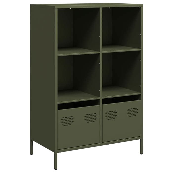 VidaXL Highboard Olive Green 68x39x103.5 Cm Steel, Bookcase, Modern Bookcase, Bookshelf, Shelf and 851386