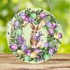 Round Stained Glass Style Window Hangings 5.9 Inch Colorful Sun Catcher with Chain for Indoor Outdoor Decor Light Reflection Artistic Gift