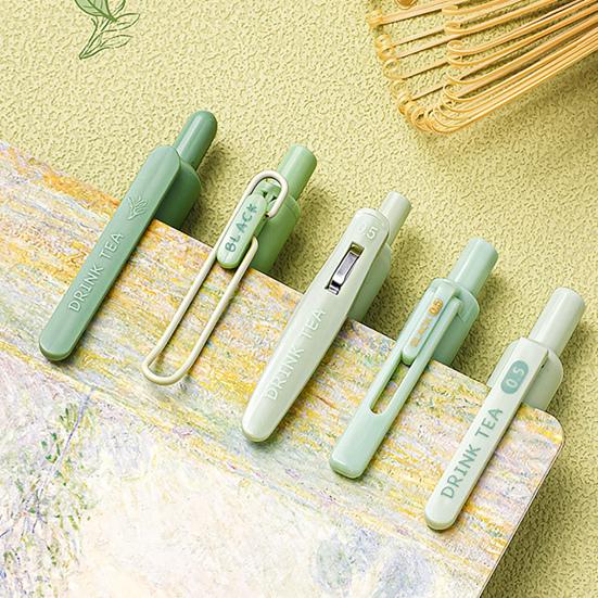 5Pcs Gel Pens Retractable Quick Dry Ink Pens 0.5mm Fine Point Black Ink Comfort Grip Smooth Writing Journaling Note Taking Pens School Office Supplies