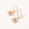 New Fashion Flowers Dangle Earrings for Women Cubic Zirconia Daily Jewelry Party Accessories